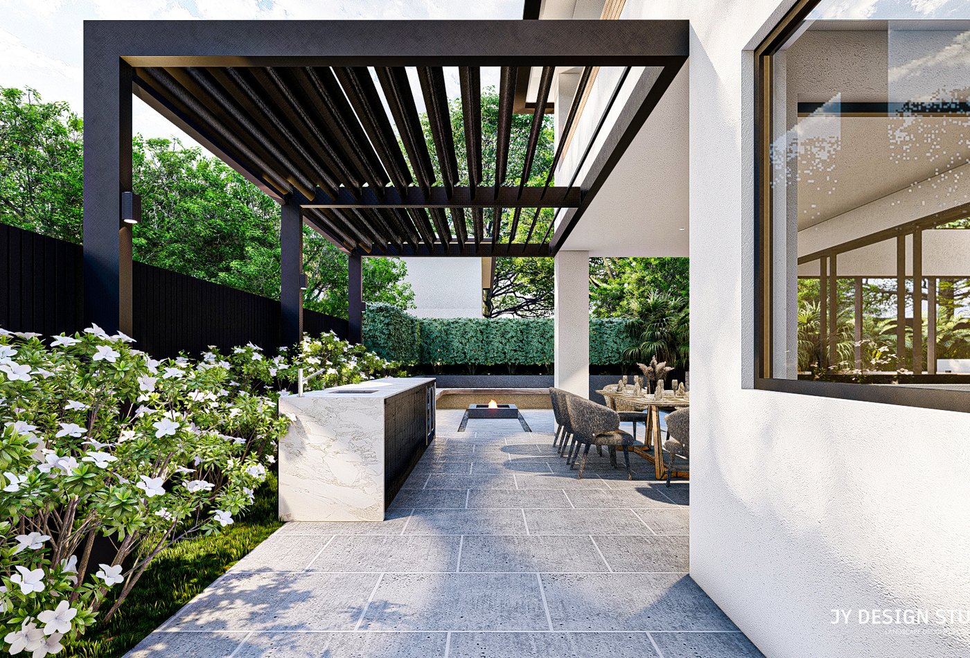 Outdoor living and alfresco area